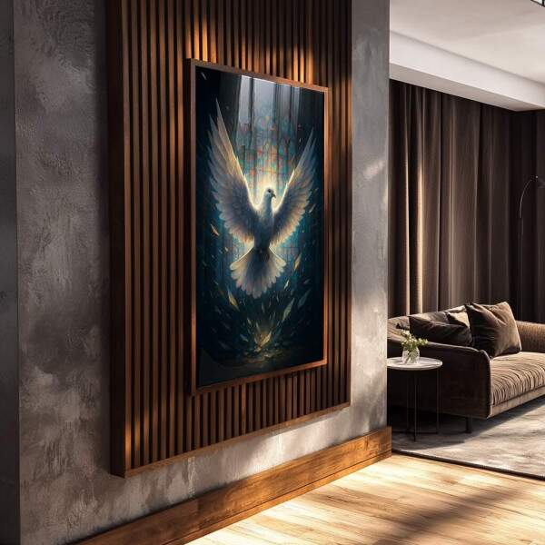 Quadro Decorativo Pomba da Liberdade Celestial
