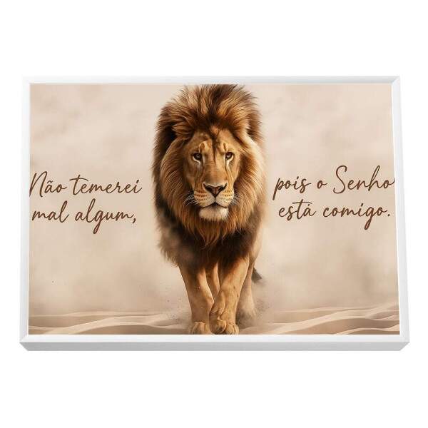 Quadro Decorativo Leo de Coragem e Inspirao
