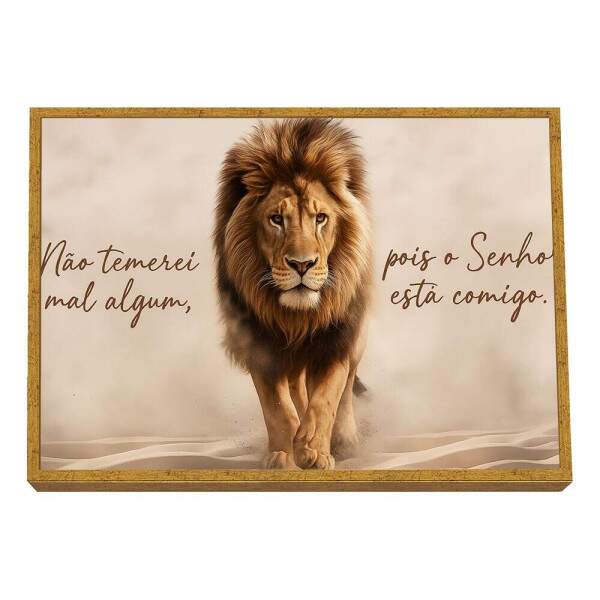 Quadro Decorativo Leo de Coragem e Inspirao