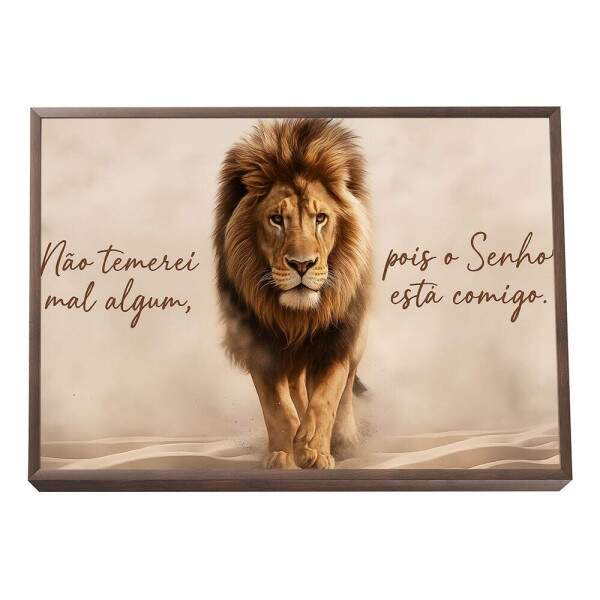 Quadro Decorativo Leo de Coragem e Inspirao