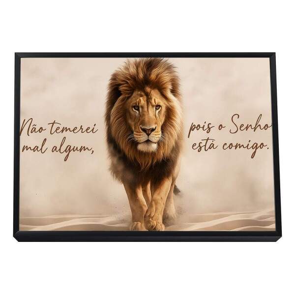 Quadro Decorativo Leo de Coragem e Inspirao