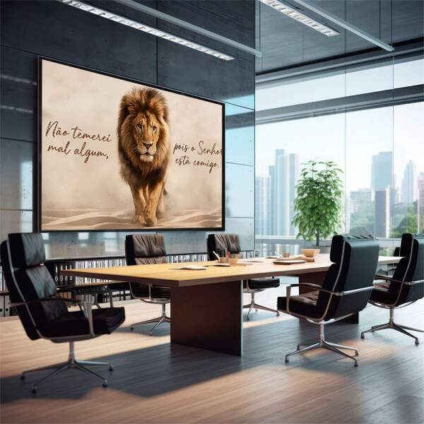 Quadro Decorativo Leo de Coragem e Inspirao