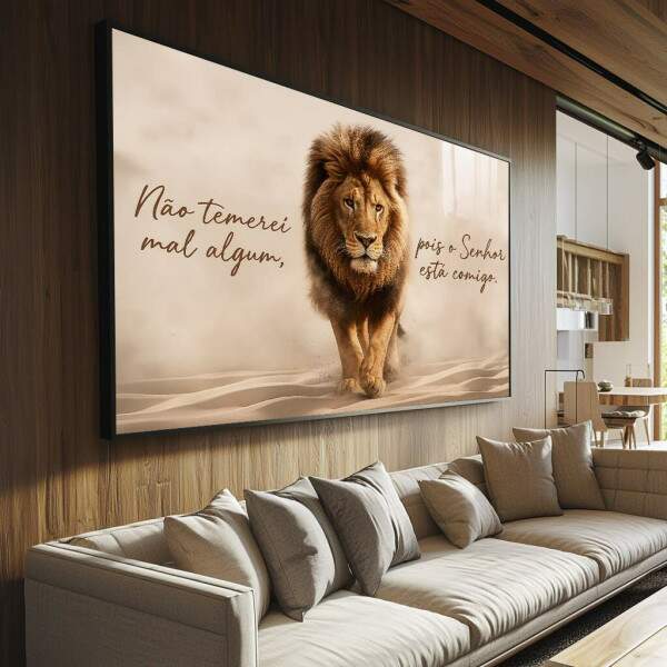 Quadro Decorativo Leo de Coragem e Inspirao
