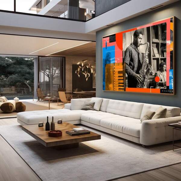 Quadro Decorativo Essncia do Jazz Vibrante