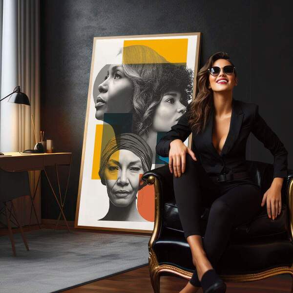Quadro Decorativo Retratos da Fora Feminina
