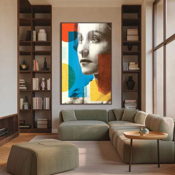 Quadro Decorativo Reflexo Monocromtico Vibrante