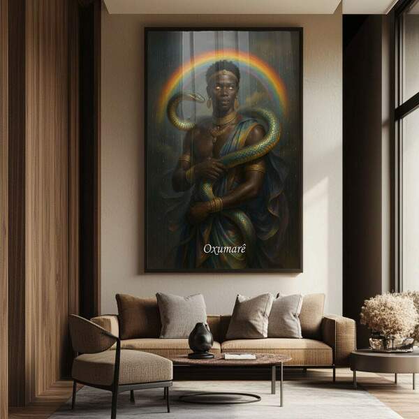 Quadro Decorativo Orix Oxumar: Renovao e Luz