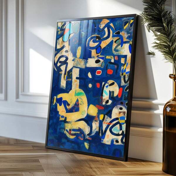 Quadro Decorativo Abstrato Azul e Vibrante