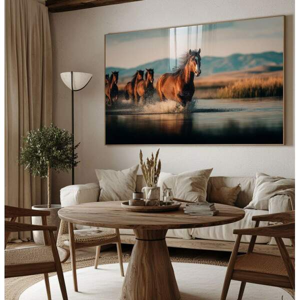 Quadro Decorativo: Cavalos Liberdade em Movimento