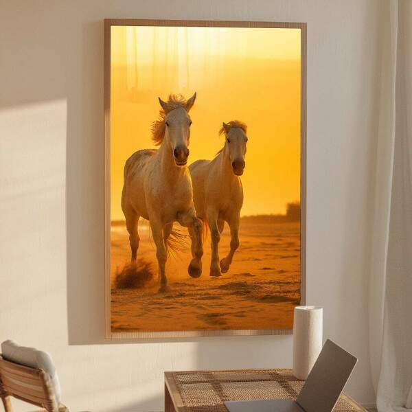 Quadro Decorativo Cavalos em Liberdade