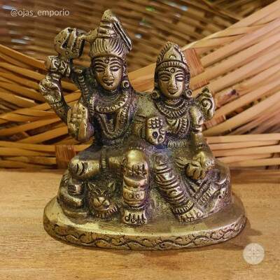 Esttua Famlia Shiva Bronze - 10cm