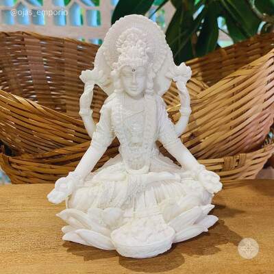 Lakshimi de Resina / Branca - 14x12cm