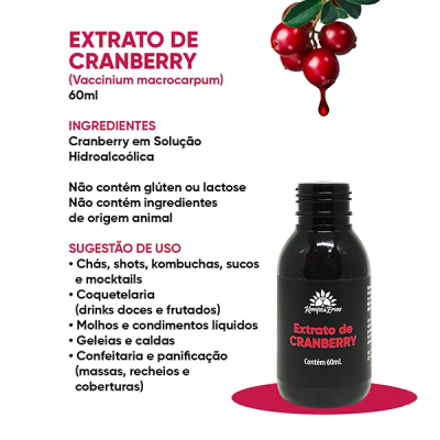 Extrato de Cranberry - 60ml - Kampo de Ervas