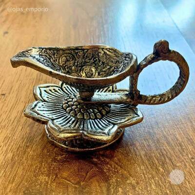 Lamparina Indiana de Metal - Base Flor