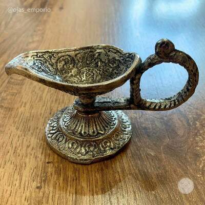 Lamparina Indiana de Metal - Base Redonda