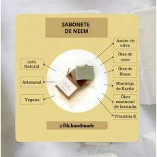Sabonete Artesanal em barra - Oliva / Neem / Lavanda - FIH