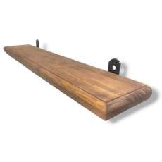 Prateleira 60x15cm Madeira Macia Pinus Com Kit Suporte Invisvel Invertido Completo