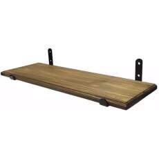 Prateleira 80x20cm Madeira Pinus Com Suporte Invertido
