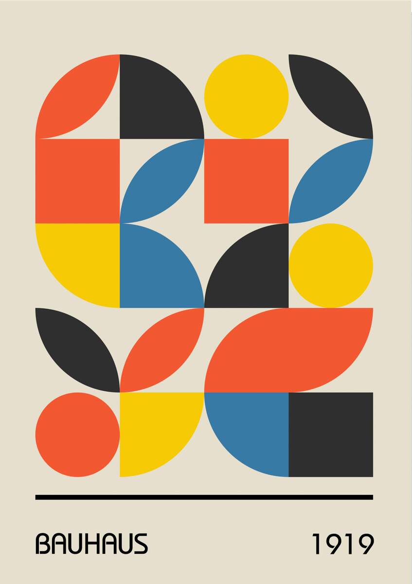 Quadro Decorativo Bauhaus 19 - Estilo Moderno Para Sua Casa | Bibo