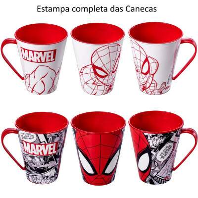 Copo do Homem Aranha Spider Man Premium Cole��o 4 Copos