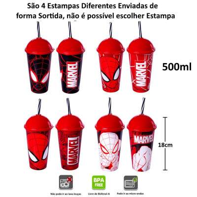Copo do Homem Aranha Spider Man Premium Cole��o 4 Copos
