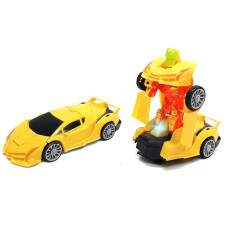 Carrinho Transformers Lamborghini Carro Vira Rob� Amarelo