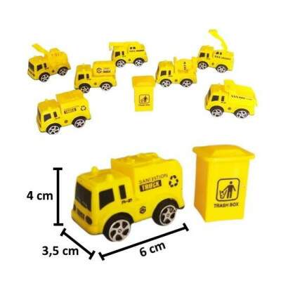 Kit de Caminh�es de Brinquedo Infantil de Fric��o com 7 Modelos