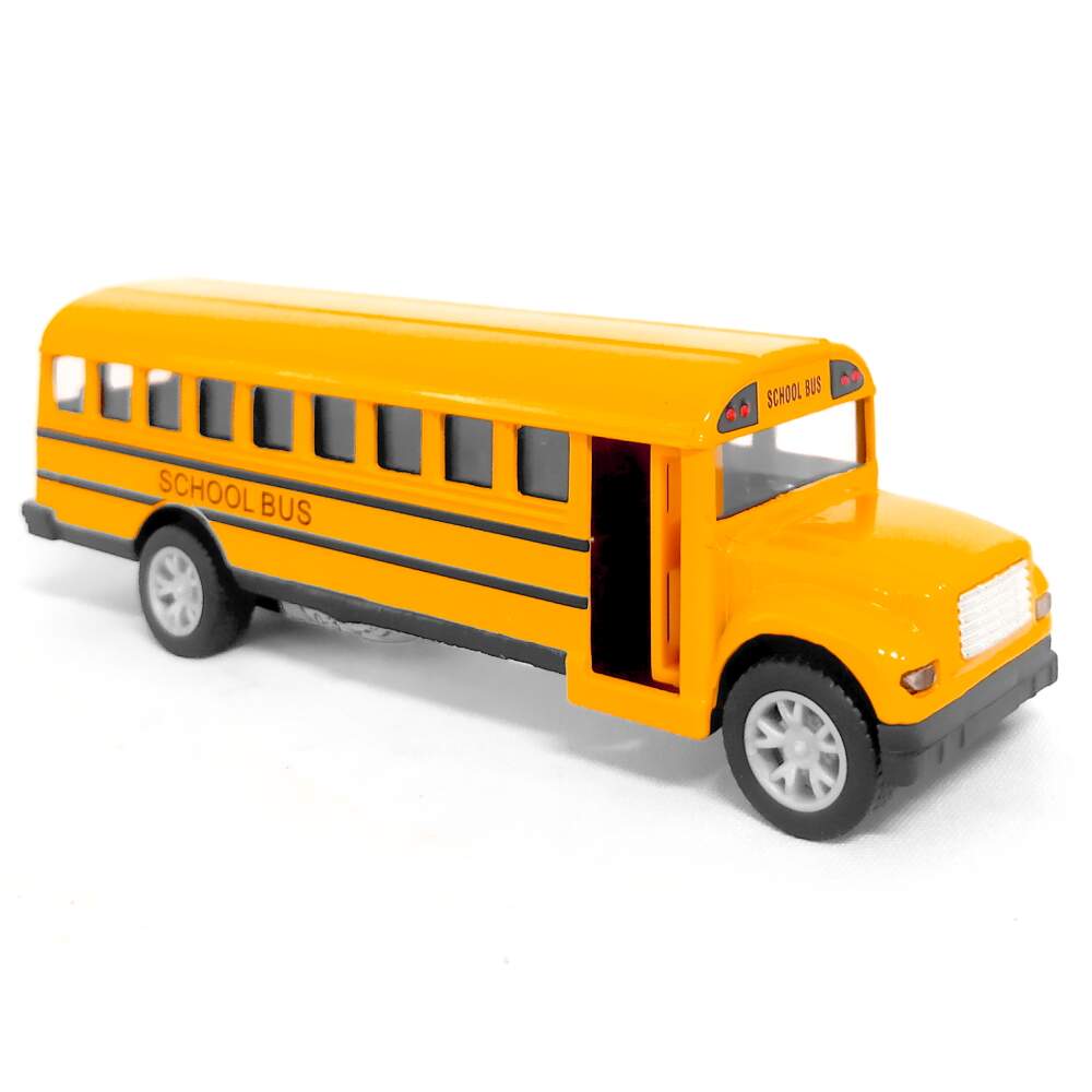 Brinquedo Infantil Ônibus Escolar Miniatura de Ferro Abre Porta