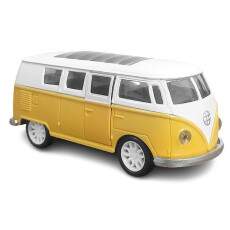 Carrinho em Miniatura Perua Kombi Amarela de Ferro Realista 1:32