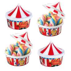 Kit 4 Porta Mix de Circo Pote de Doces Lembran�as Decora��o para Festa Infantil 