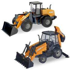 Kit 2 Trator de Brinquedo Case Miniatura Realista Infantil