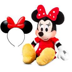 Boneca Pel�cia Minnie 45cm com Falante com Tiara de Orelhas