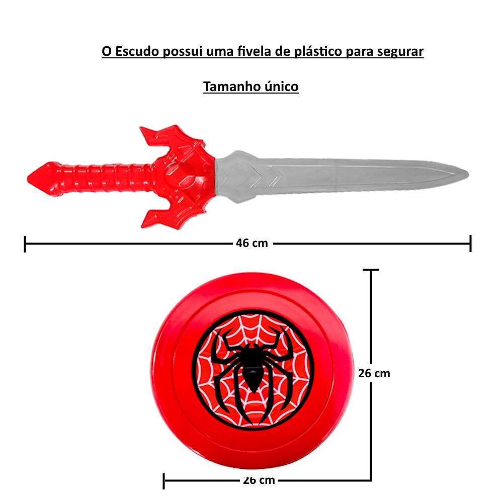 Kit Espada e Escudo Spiderman Homem Aranha