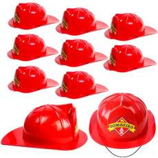 Kit 10 Capacete Bombeiro Infantil Adulto para Festa Fantasia