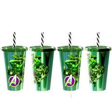 Kit 4 Copos do Hulk de Orelha Festa Infantil Decora��o Lembrancinha Anivers�rio