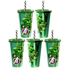 Kit 5 Copos do Hulk de Orelha Festa Infantil Decora��o Lembrancinha Anivers�rio