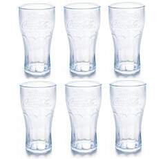 Jogo de Copos Coca-Cola com 6 Cristal Pl�stico Transparente 530ml Plas�til