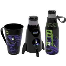 Kit Infantil do Batman Garrafa Abre F�cil Garrafinha Foguete e Caneca