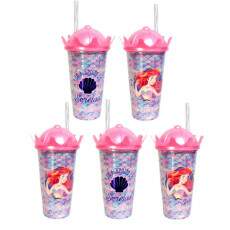 Kit 5 Copos da Ariel Pequena Sereia p/ Festa Infantil Decora��o Lembrancinha