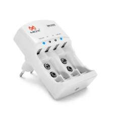 Carregador R�pido Bivolt de Pilhas AA e AAA e Baterias Auto Stop Universal MOX