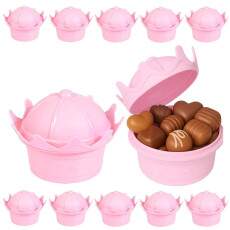 Kit 15 Pote de Lembran�a Coroa Princesa p/ Festa Infantil Rosa