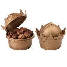 Kit 2 Pote de Lembran�a Coroa Princesa p/ Festa Infantil Dourado