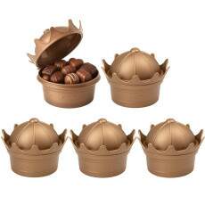 Kit 5 Pote de Lembran�a Coroa Princesa p/ Festa Infantil Dourado