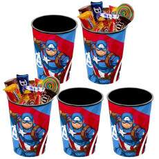 Kit 5 Copos Lembrancinha Decora��o de Festa Infantil Capit�o Am�rica
