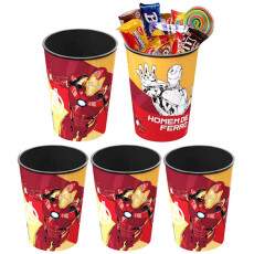Kit 5 Copos Lembrancinha Decora��o de Festa Infantil Homem de Ferro