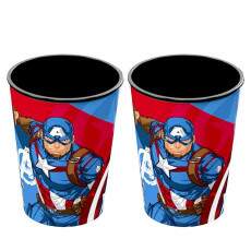 Copo Infantil do Capit�o Am�rica 320ML Livre de BPA Kit 2 unidades