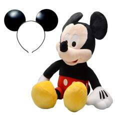 Kit Especial Pel�cia Mickey com Som e Tiara de Orelhas Adulto e Infantil