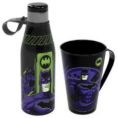 Kit Infantil do Batman de Caneca e Garrafa Abre F�cil Plas�til