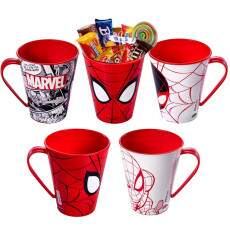 Kit 5 X�cara Pl�stica Spider-man Homem Aranha para Festa Infantil e Decora��o