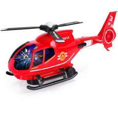 Helic�ptero de Bombeiros Maluco Bate e Volta com Luzes M�sicas Vermelho